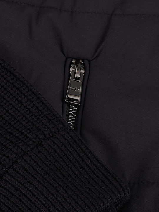 Men's Hooded Cardigan with Zipper Black