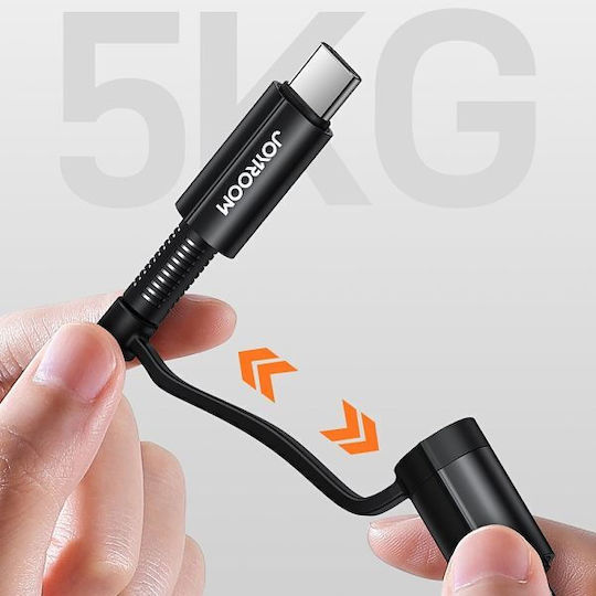 Joyroom S-1230G3 Braided USB to Lightning / Type-C Cable 3A Μαύρο 1.2m