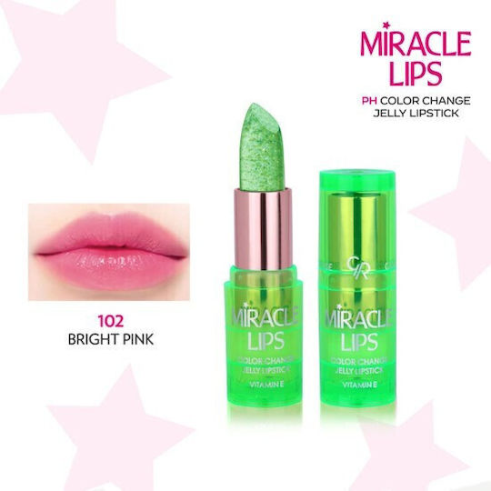 Golden Rose Miracle Lips Color Change Jelly Lipstick 102 Bright Pink 3.7gr