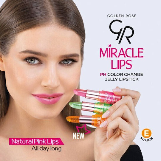 Golden Rose Miracle Lips Color Change Jelly Lipstick 102 Bright Pink 3.7gr