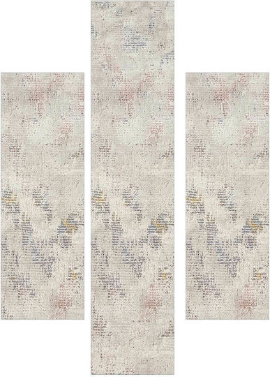 Decostar Oblong Des-s 1784-110 Modern Bedroom Rugs Set Gray DE172180 3pcs