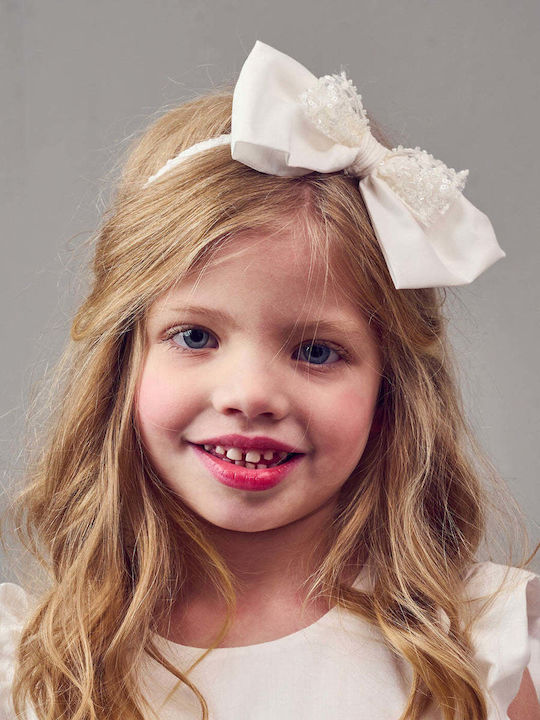 Designer's Cat White Kids Headband with Bow