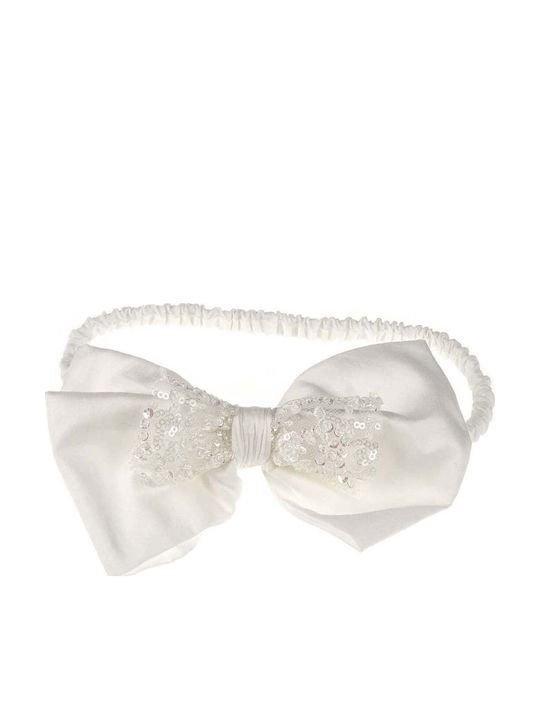Designer's Cat White Kids Headband with Bow