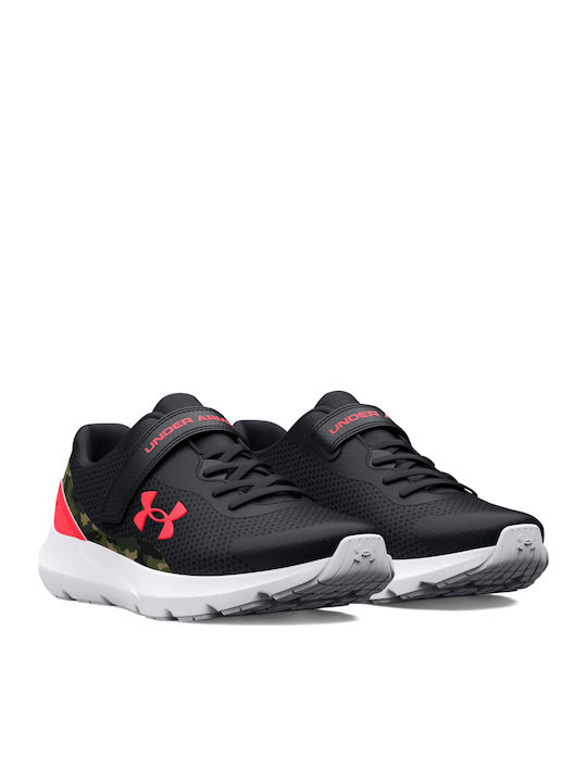 Surge 3 Kids Sports Shoes Running with Hoop & Loop Closure Black