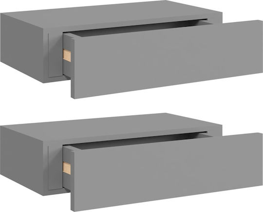 Wandregale Grau 2Stücke 40x23.5x10cm