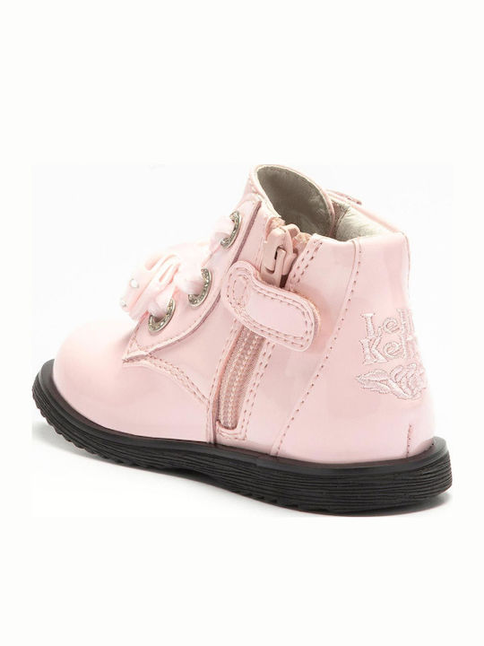 Camille Lederne Kinderstiefel mit Reißverschluss Rosa