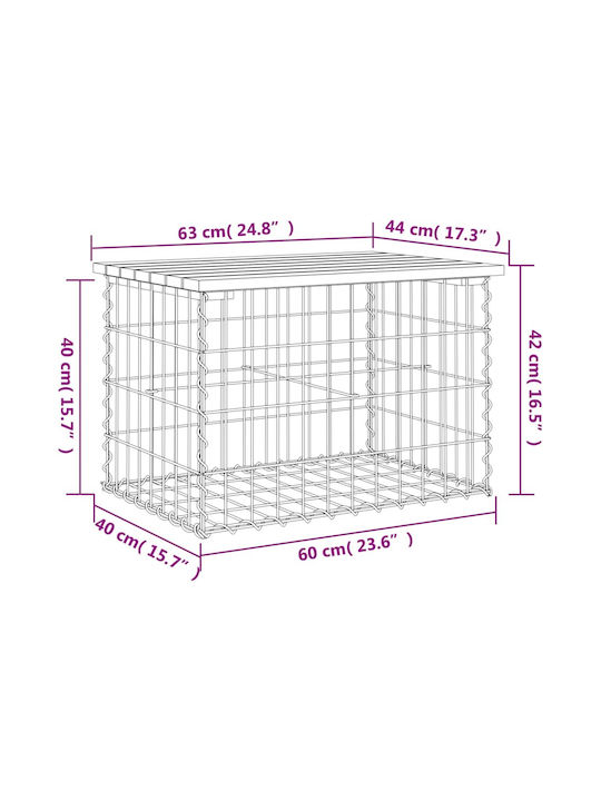 Bench Outdoor Wooden 63x44x42cm
