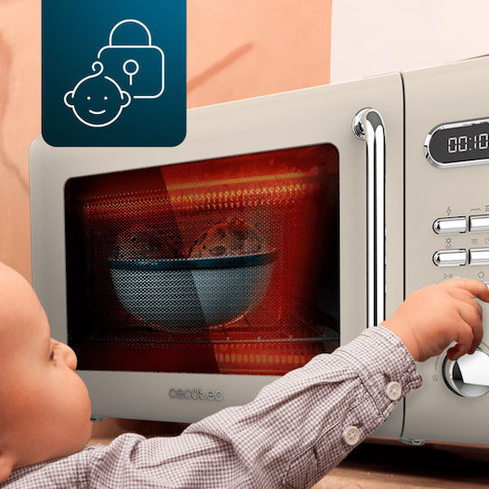 Cecotec ProClean 5110 Retro Microwave Oven with Grill 20lt Beige