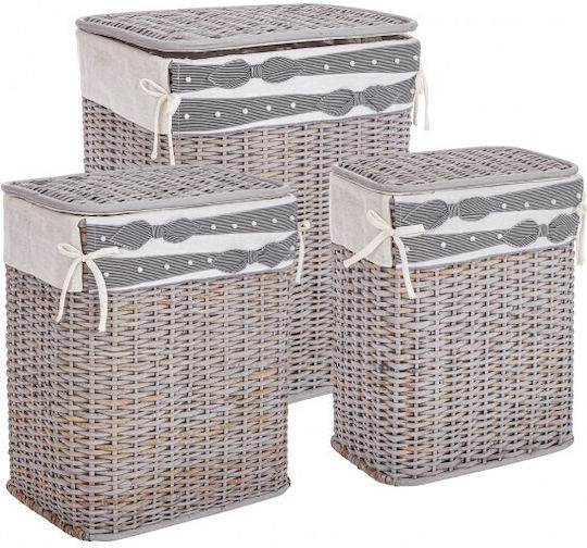 Bizzotto Decorative Basket Garden Bamboo 48cmx36cmx58cm 3pcs 0402406