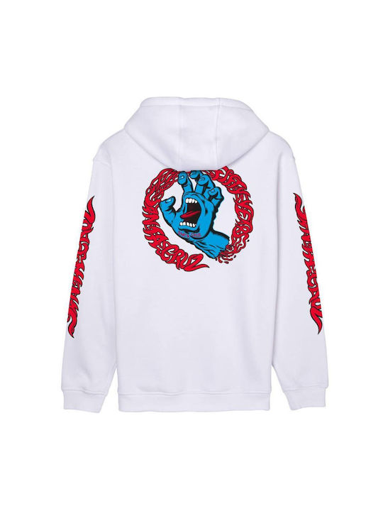 Santa Cruz Screaming Men's Sweatshirt with Hood White