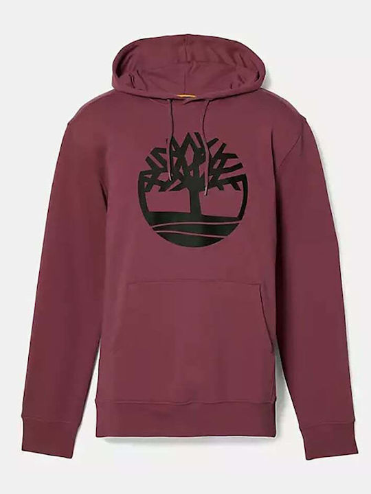 Sweatshirt with Hood Burgundy