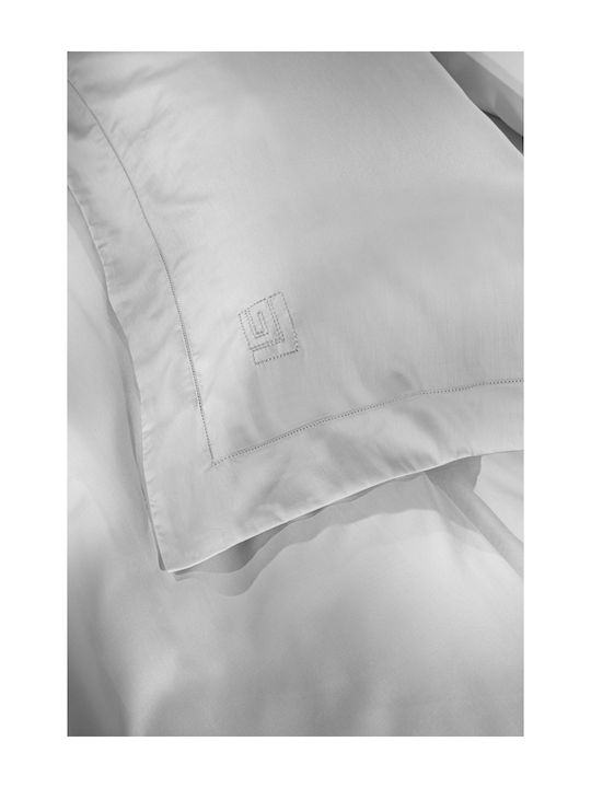Guy Laroche Bettbezug-Set Baumwollsatin Übergröße mit 2 Kissenbezügen 245x255 Silky Silver