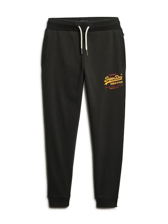 'Classic Vintage Logo Sweatpants with Elastic Black