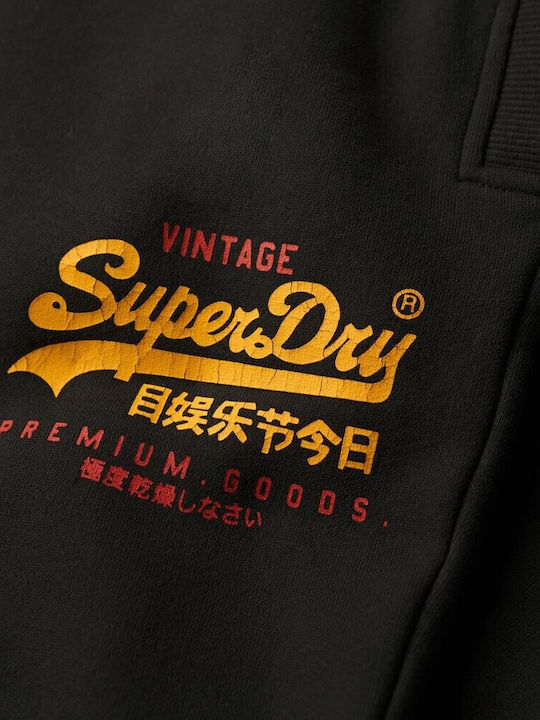'Classic Vintage Logo Sweatpants with Elastic Black