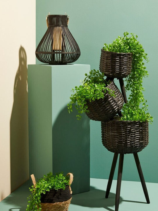Bizzotto Decorative Basket Wicker with Handles Black