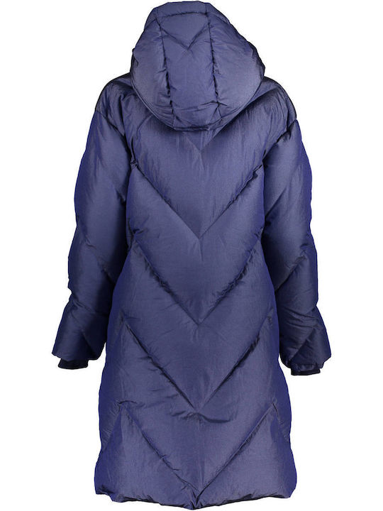 K-Way Women's Short Puffer Jacket for Spring or Autumn Blue