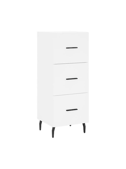 Floor-standing Living Room Display Cabinet made of Particleboard White 34.5x34x180cm