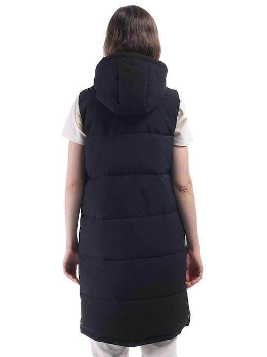 District75 Women's Short Puffer Jacket for Spring or Autumn Black