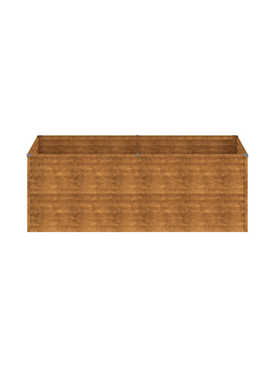 vidaXL Кутия за саксии Метал Кафяв 196x100x69см.