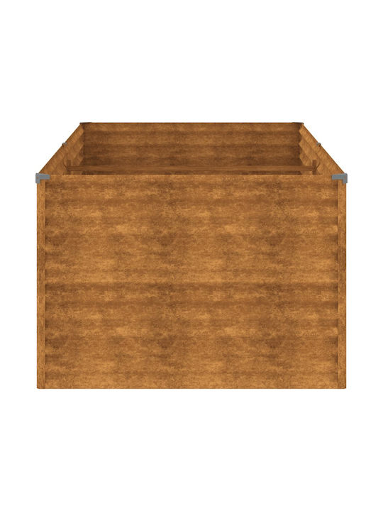 vidaXL Кутия за саксии Метал Кафяв 196x100x69см.
