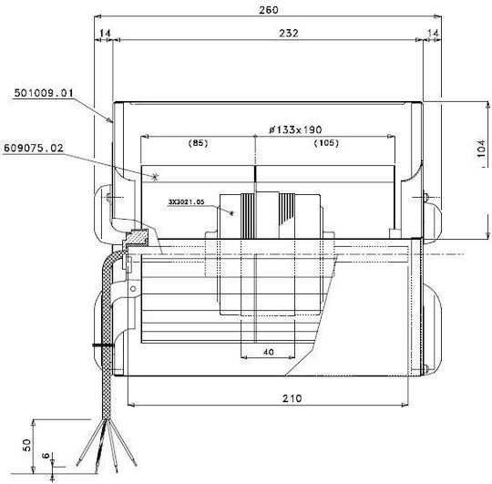 Mmotors Ventilator cu flux încrucișat 115W 2468rpm 800m³/h 230V