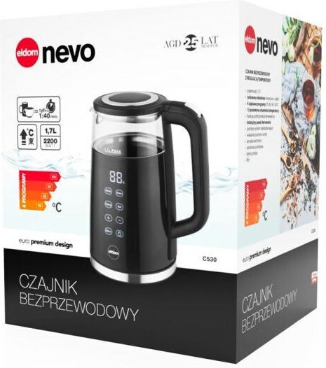 Eldom Βραστήρας 1.7lt 2200W Μαύρος
