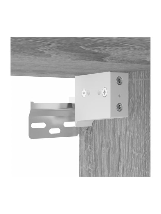 Wand Wohnzimmer Vitrine aus Spanplatte mit Glas Grey Sonoma 69.5x34x90cm