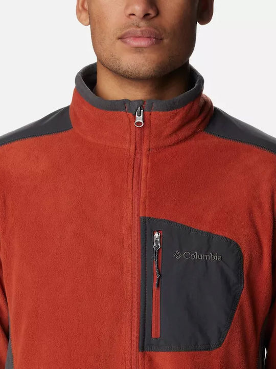 Men's Fleece Cardigan Red