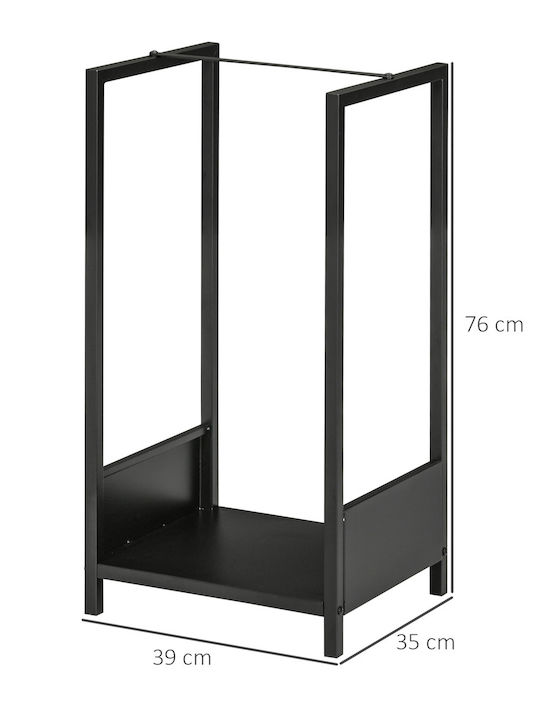 Outsunny Wooden Shelf Wood Storage 39x35x76cm Black