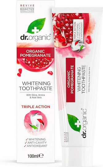 Dr.Organic Pomegranate Pastă de dinți pentru Dinți sensibili și Carii dentare 100ml