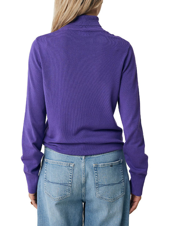 Mexx Women's Long Sleeve Sweater Turtleneck Purple