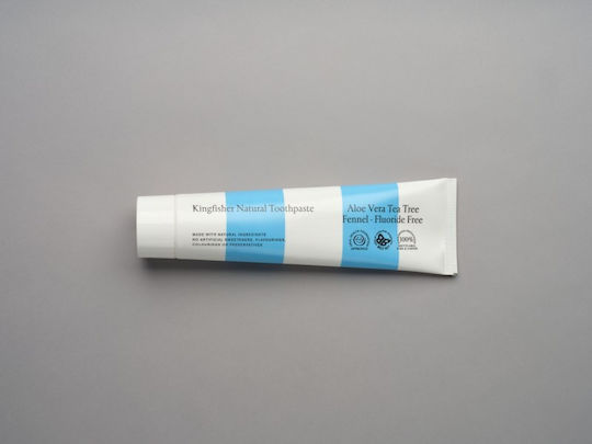 Kingfisher Aloe Vera Tea Tree Fennel Natural fluor Toothpaste Fluoride Free for Plaque & Cavities 100ml