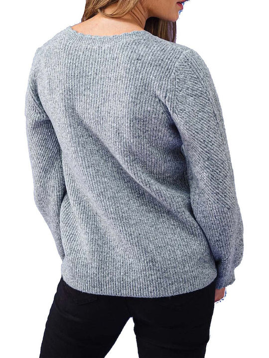 C'est Beau La Vie Damen Langarm Pullover Gray