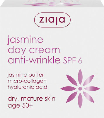 Ziaja Jasmine Anti-Aging Creme Gesicht Tag mit SPF6 mit Hyaluronsäure 50ml