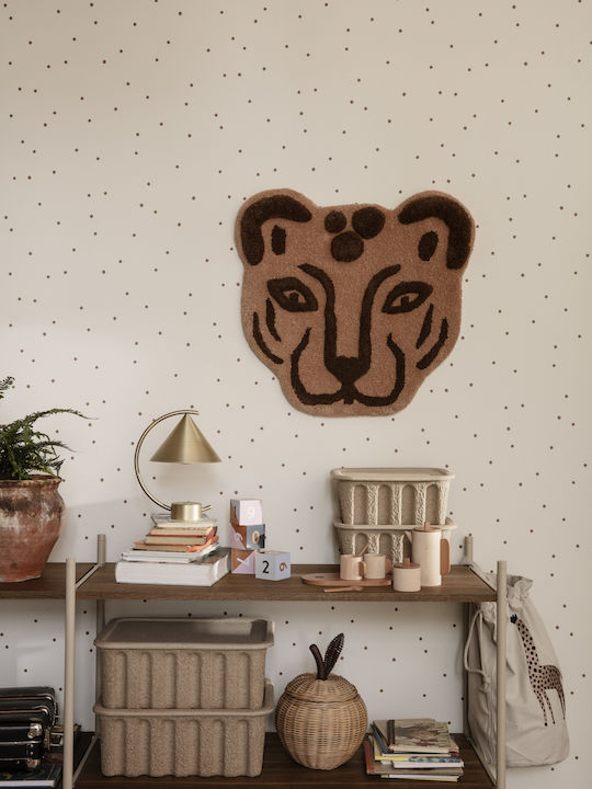 Ferm Living Καλάθι Αποθήκευσης Rattan με Καπάκι Μπεζ 19x19x30cm