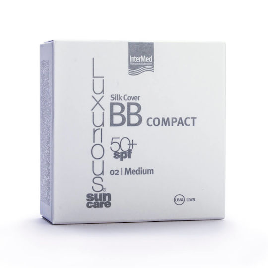 InterMed Luxurious Silk Cover BB Compact Pudră Antisolară pentru Față SPF50 cu Pigment 02 Medium 12gr