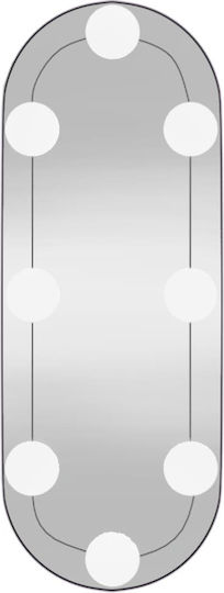 vidaXL Wandspiegel Oval mit Silber Kunststoff Rahmen & LED Beleuchtung 40x15cm 1Stück