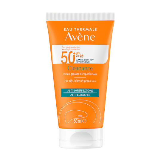 Eau Thermale Avène Cleanance Solaire Αδιάβροχη Αντηλιακή Κρέμα Προσώπου SPF50 50ml