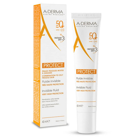 A-Derma Sun Protect Invisible Fluid Cremă Antisolară pentru Corp SPF50 40ml