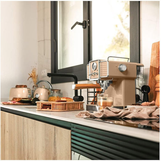 Cecotec Power Espresso 20 Tradizionale Espresso Coffee Machine 1350W Pressure 20bar Beige 01585