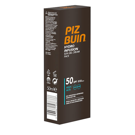 Piz Buin Hydro Infusion Waterproof Sunscreen Gel Face SPF50 50ml