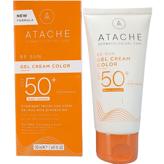 Atache Be Sun Sunscreen Gel Face SPF50 with Color 50ml