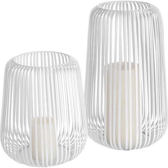 Butlers Metallic Lantern White