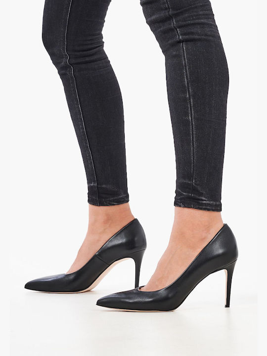 Mortoglou Leather Black Heels