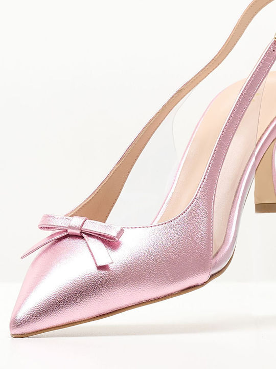 Mortoglou Leather Pink Heels