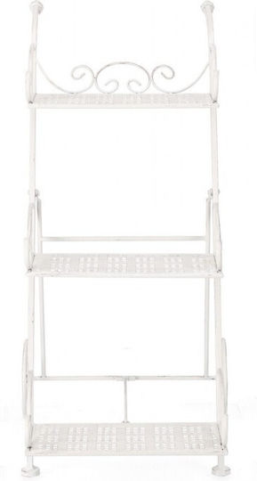 Bizzotto Plant Stand Metal White 54cmx34cmx78cmcm.