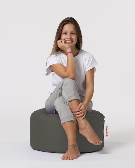 Bean Bag Chair Stool Waterproof Round Grey 55x55x30cm