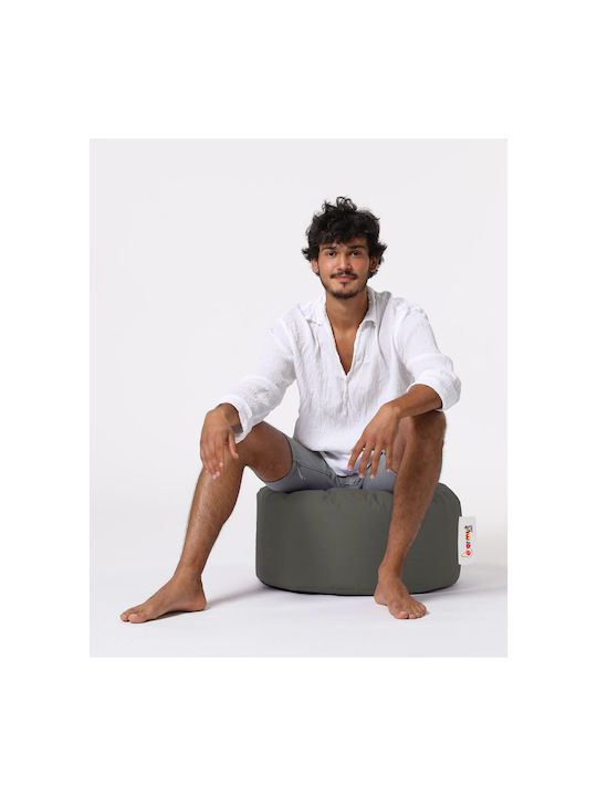 Bean Bag Chair Stool Waterproof Round Grey 55x55x30cm