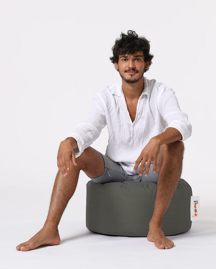 Bean Bag Chair Stool Waterproof Round Grey 55x55x30cm