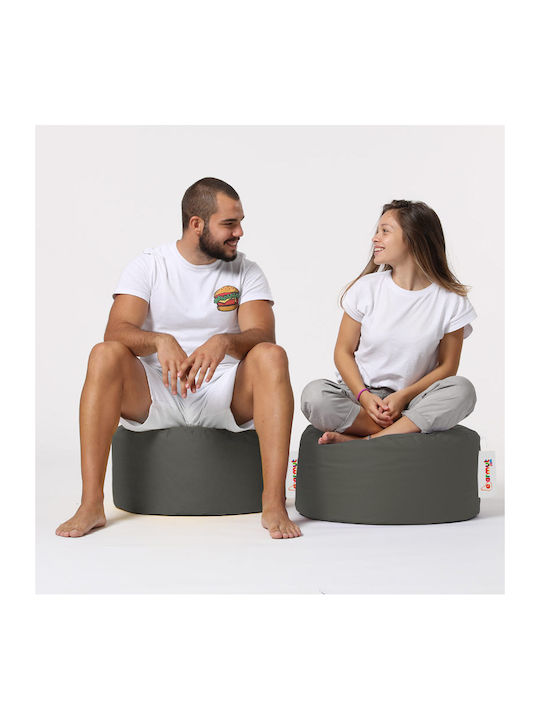 Bean Bag Chair Stool Waterproof Round Grey 55x55x30cm